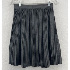 VALENTINO BOUTIQUE BERGDORF GOODMAN Skirt 8 Wool Accordion Pleated Gray Italy